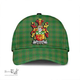 Scottish Simpson Coat of Arms Family Crest Ireland Cap Irish National Tartan Irish County Cap