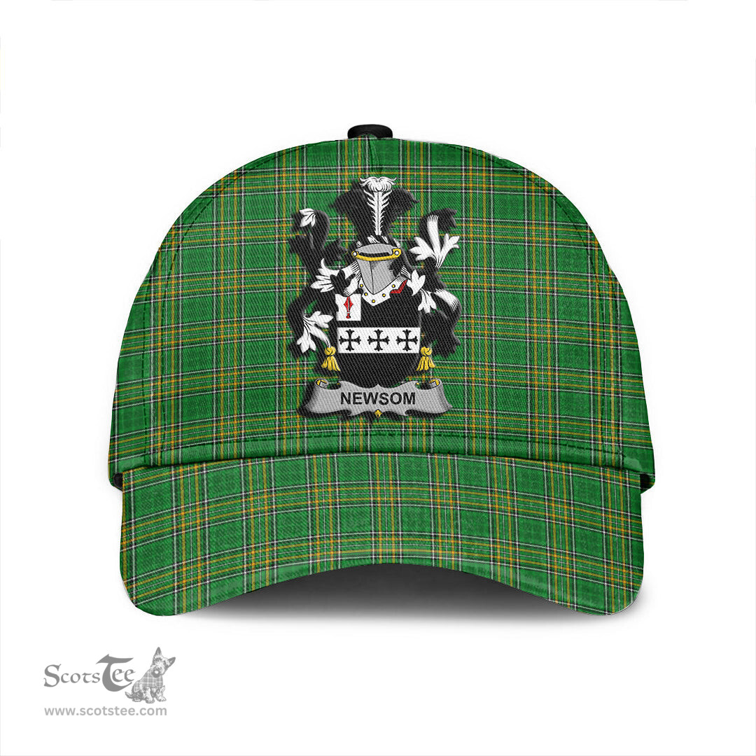 Scottish Newsom or Newsam Coat of Arms Family Crest Ireland Cap Irish National Tartan Irish County Cap