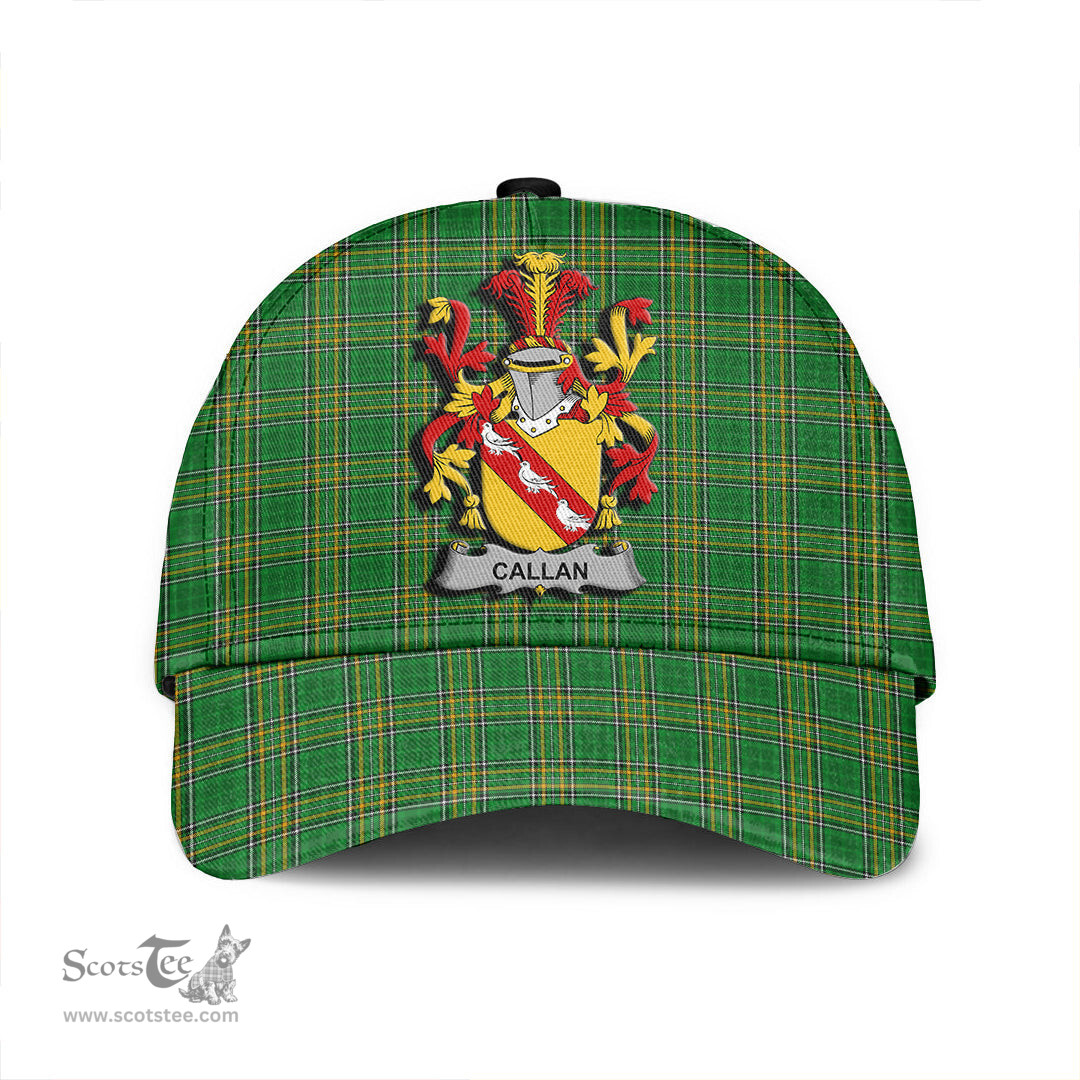 Scottish Callan or O Callan Coat of Arms Family Crest Ireland Cap Irish National Tartan Irish County Cap