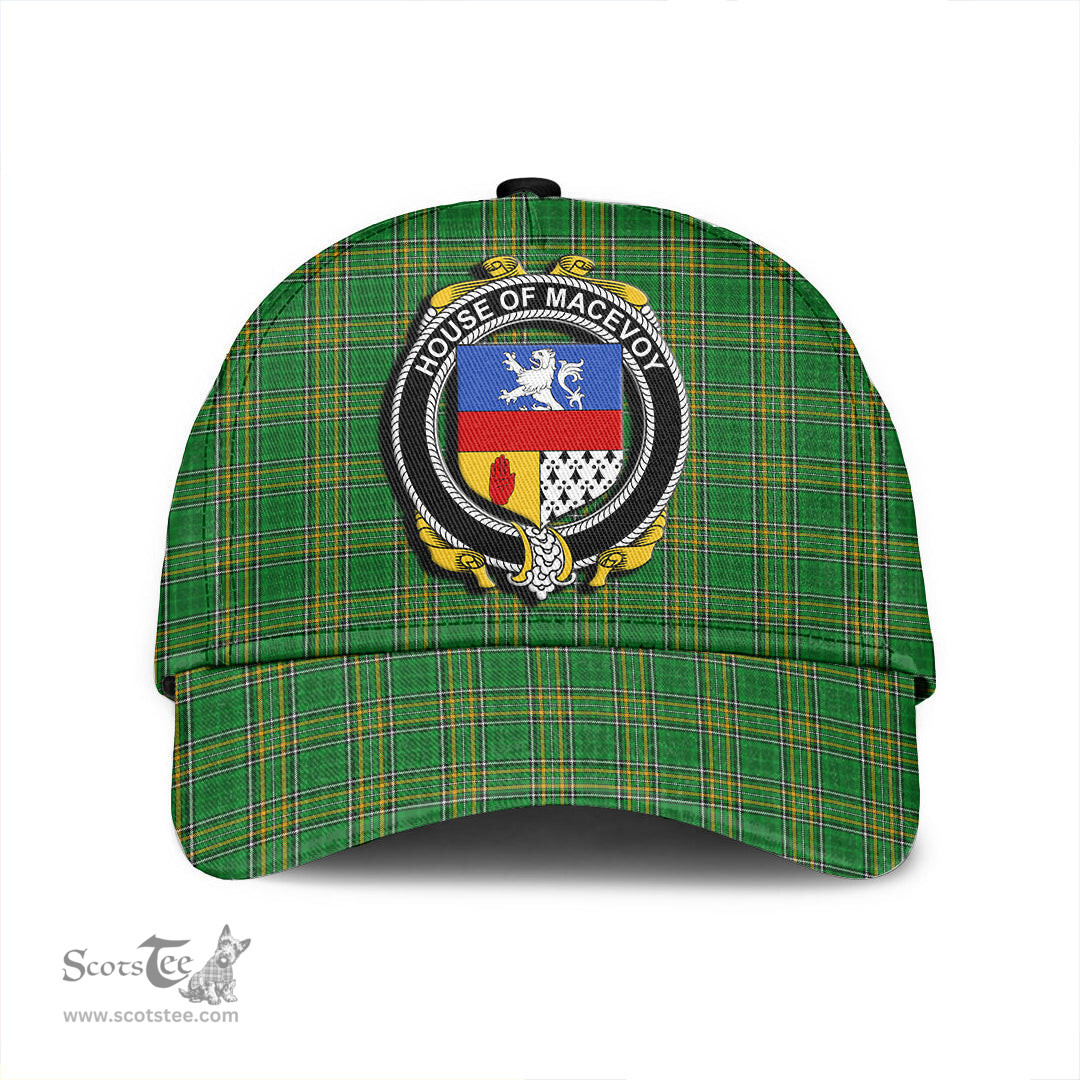 Scottish House of MACEVOY Coat of Arms Family Crest Ireland Cap Irish National Tartan Irish County Cap