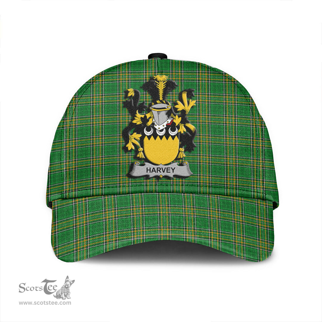Scottish Harvey or Hervey Coat of Arms Family Crest Ireland Cap Irish National Tartan Irish County Cap