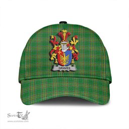 Scottish Graves or Greaves Coat of Arms Family Crest Ireland Cap Irish National Tartan Irish County Cap