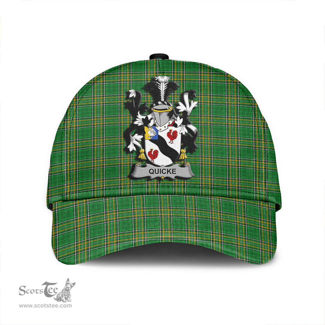 Scottish Quicke Coat of Arms Family Crest Ireland Cap Irish National Tartan Irish County Cap