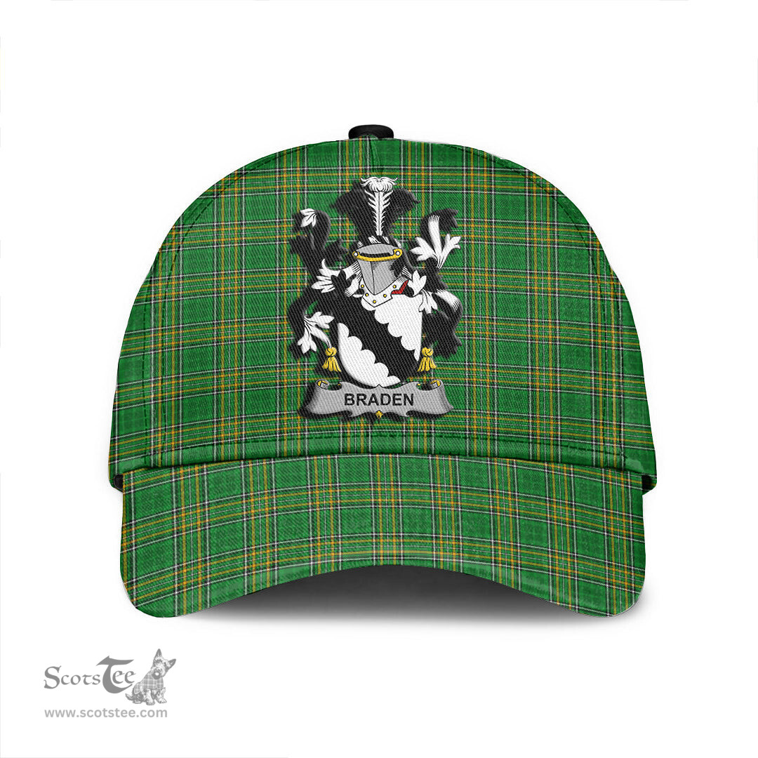 Scottish Braden or O Braden Coat of Arms Family Crest Ireland Cap Irish National Tartan Irish County Cap