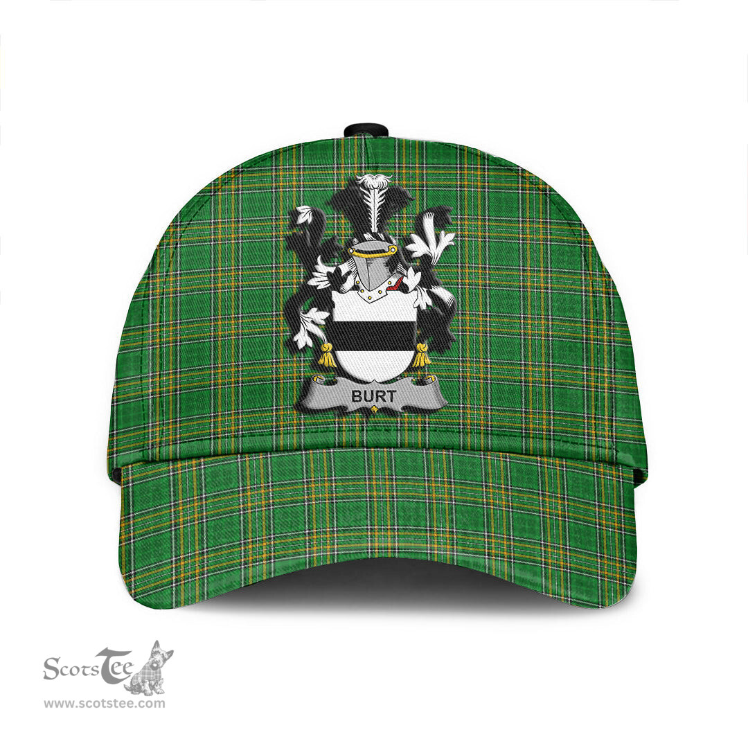Scottish Burt or Birt Coat of Arms Family Crest Ireland Cap Irish National Tartan Irish County Cap
