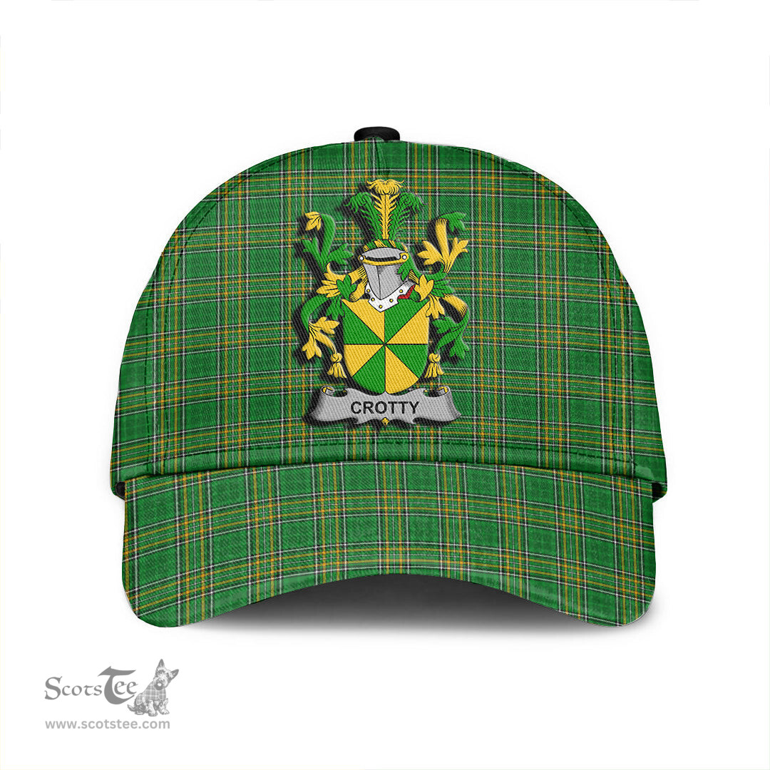 Scottish Crotty or O Crotty Coat of Arms Family Crest Ireland Cap Irish National Tartan Irish County Cap