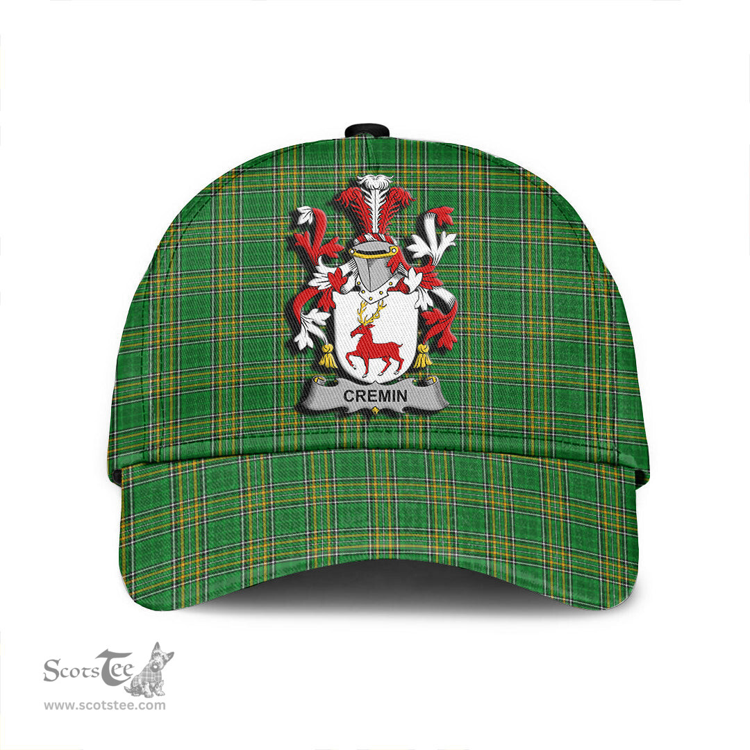 Scottish Cremin or O Cremin Coat of Arms Family Crest Ireland Cap Irish National Tartan Irish County Cap