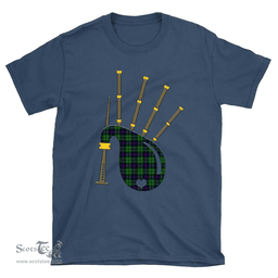 Scottish Leslie Hunting Clan Tartan T-Shirt 2D - Bagpipes Style Scottish Plaid Tartan Plaid