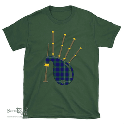Scottish Hamilton Hunting Modern Clan Tartan T-Shirt 2D - Bagpipes Style Scottish Plaid Tartan Plaid