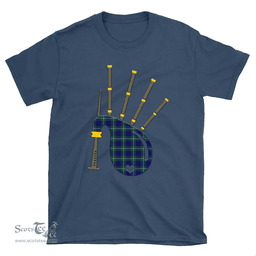 Scottish Hamilton Hunting Modern Clan Tartan T-Shirt 2D - Bagpipes Style Scottish Plaid Tartan Plaid