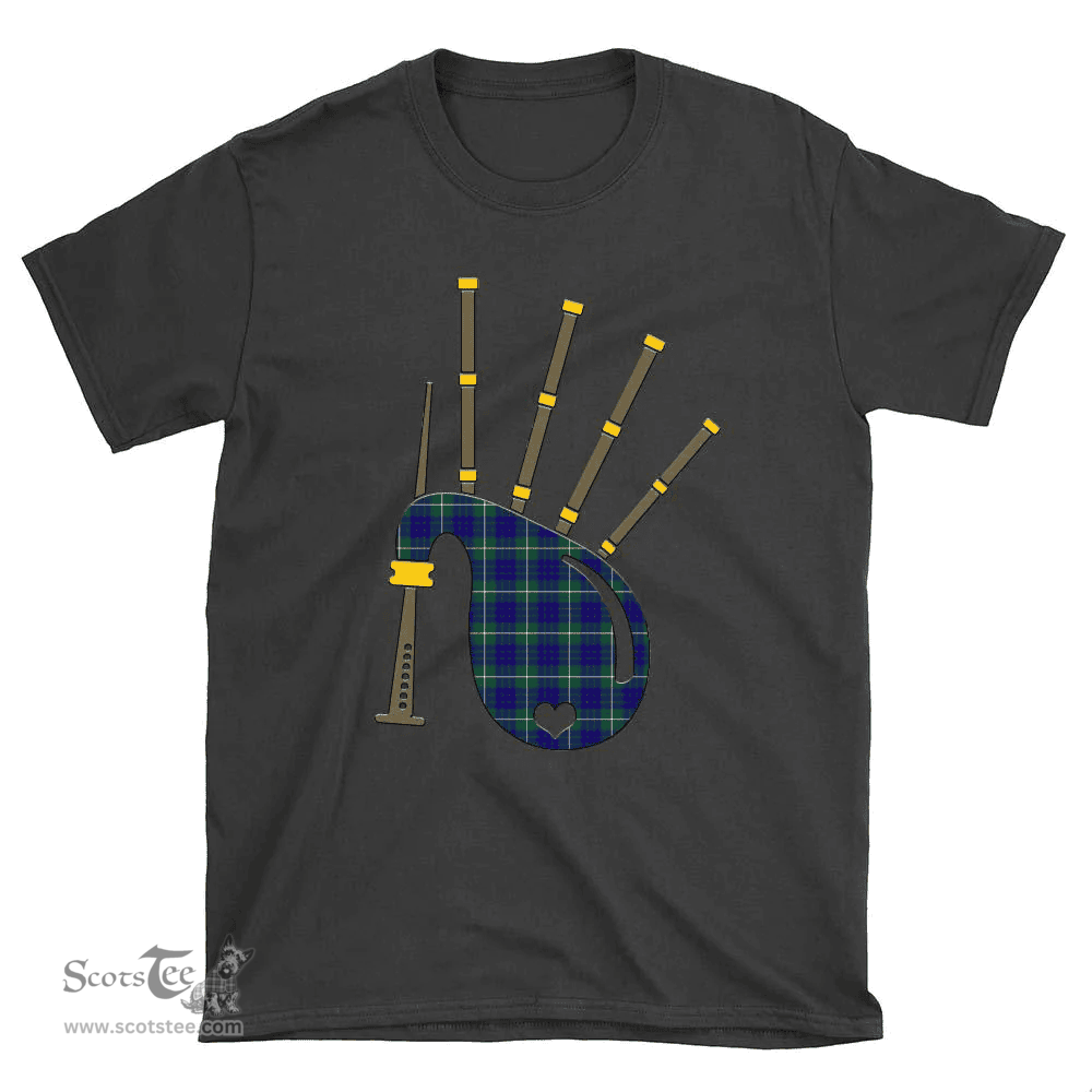 Scottish Hamilton Hunting Modern Clan Tartan T-Shirt 2D - Bagpipes Style Scottish Plaid Tartan Plaid