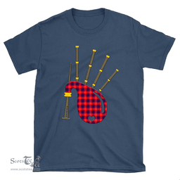 Scottish Hamilton Modern Clan Tartan T-Shirt 2D - Bagpipes Style Scottish Plaid Tartan Plaid