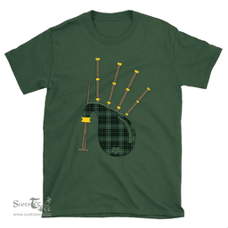 Scottish MacAulay Hunting Ancient Clan Tartan T-Shirt 2D - Bagpipes Style Scottish Plaid Tartan Plaid