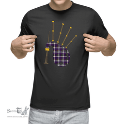 Scottish MacDonald Dress Modern Clan Tartan T-Shirt 2D - Bagpipes Style Scottish Plaid Tartan Plaid