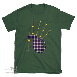 Scottish MacDonald Dress Modern Clan Tartan T-Shirt 2D - Bagpipes Style Scottish Plaid Tartan Plaid