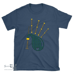 Scottish Lyon Clan Clan Tartan T-Shirt 2D - Bagpipes Style Scottish Plaid Tartan Plaid