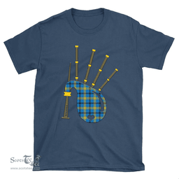 Scottish Laing Clan Tartan T-Shirt 2D - Bagpipes Style Scottish Plaid Tartan Plaid