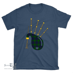 Scottish Lockhart Modern Clan Tartan T-Shirt 2D - Bagpipes Style Scottish Plaid Tartan Plaid