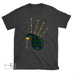 Scottish Lockhart Modern Clan Tartan T-Shirt 2D - Bagpipes Style Scottish Plaid Tartan Plaid