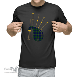 Scottish Johnston Modern Clan Tartan T-Shirt 2D - Bagpipes Style Scottish Plaid Tartan Plaid