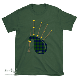 Scottish Johnston Modern Clan Tartan T-Shirt 2D - Bagpipes Style Scottish Plaid Tartan Plaid