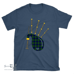 Scottish Johnston Modern Clan Tartan T-Shirt 2D - Bagpipes Style Scottish Plaid Tartan Plaid