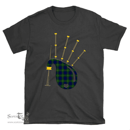 Scottish Johnston Modern Clan Tartan T-Shirt 2D - Bagpipes Style Scottish Plaid Tartan Plaid
