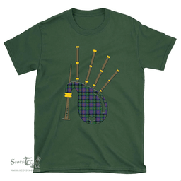Scottish Logan Ancient Clan Tartan T-Shirt 2D - Bagpipes Style Scottish Plaid Tartan Plaid