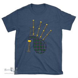 Scottish Logan Ancient Clan Tartan T-Shirt 2D - Bagpipes Style Scottish Plaid Tartan Plaid