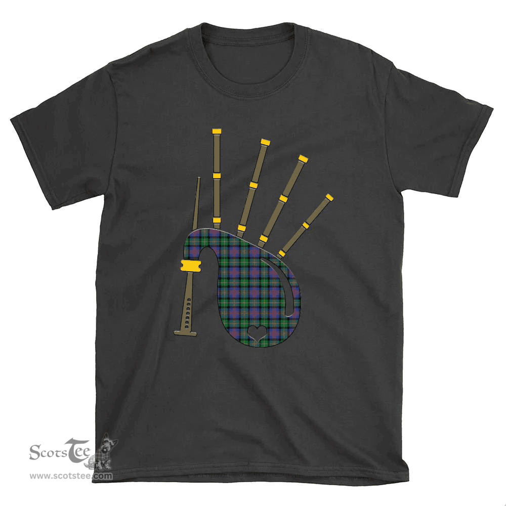 Scottish Logan Ancient Clan Tartan T-Shirt 2D - Bagpipes Style Scottish Plaid Tartan Plaid
