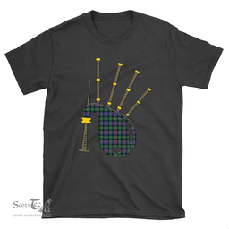 Scottish Logan Ancient Clan Tartan T-Shirt 2D - Bagpipes Style Scottish Plaid Tartan Plaid