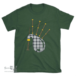 Scottish Hannay Modern Clan Tartan T-Shirt 2D - Bagpipes Style Scottish Plaid Tartan Plaid