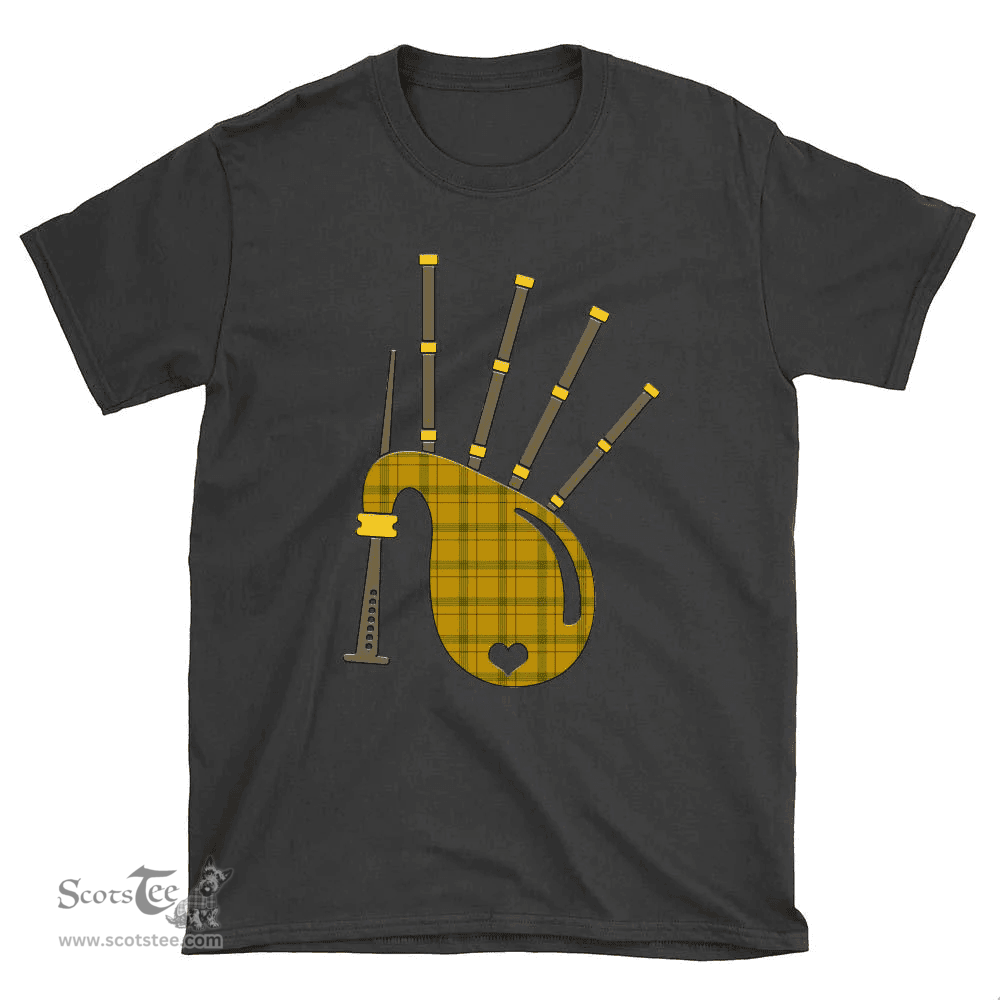 Scottish Houston Clan Tartan T-Shirt 2D - Bagpipes Style Scottish Plaid Tartan Plaid
