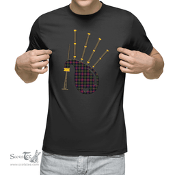 Scottish Logan Modern Clan Tartan T-Shirt 2D - Bagpipes Style Scottish Plaid Tartan Plaid