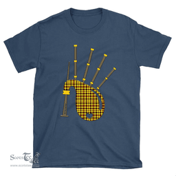 Scottish Jardine Clan Tartan T-Shirt 2D - Bagpipes Style Scottish Plaid Tartan Plaid