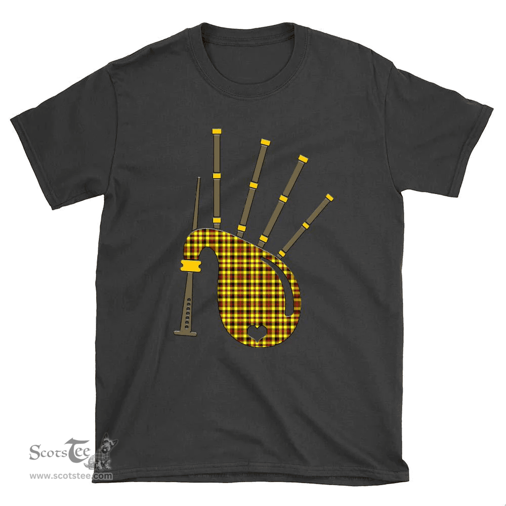 Scottish Jardine Clan Tartan T-Shirt 2D - Bagpipes Style Scottish Plaid Tartan Plaid