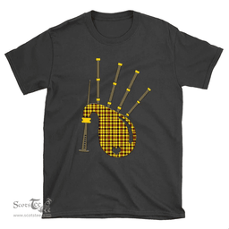 Scottish Jardine Clan Tartan T-Shirt 2D - Bagpipes Style Scottish Plaid Tartan Plaid