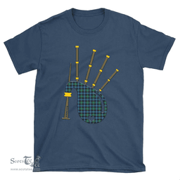 Scottish Hunter Ancient Clan Tartan T-Shirt 2D - Bagpipes Style Scottish Plaid Tartan Plaid
