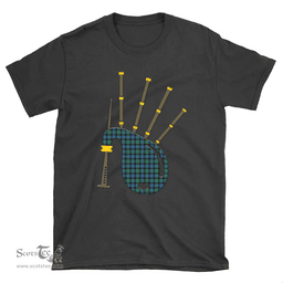 Scottish Hunter Ancient Clan Tartan T-Shirt 2D - Bagpipes Style Scottish Plaid Tartan Plaid