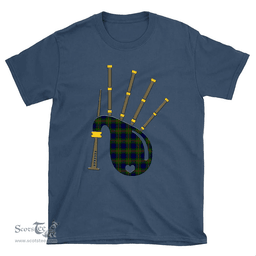 Scottish Dundas Modern 02 Clan Tartan T-Shirt 2D - Bagpipes Style Scottish Plaid Tartan Plaid