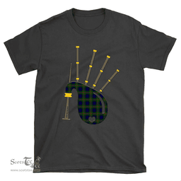 Scottish Dundas Modern 02 Clan Tartan T-Shirt 2D - Bagpipes Style Scottish Plaid Tartan Plaid