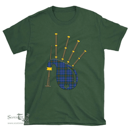 Scottish Edmonstone Clan Tartan T-Shirt 2D - Bagpipes Style Scottish Plaid Tartan Plaid