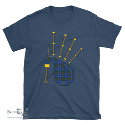 Scottish Edmonstone Clan Tartan T-Shirt 2D - Bagpipes Style Scottish Plaid Tartan Plaid