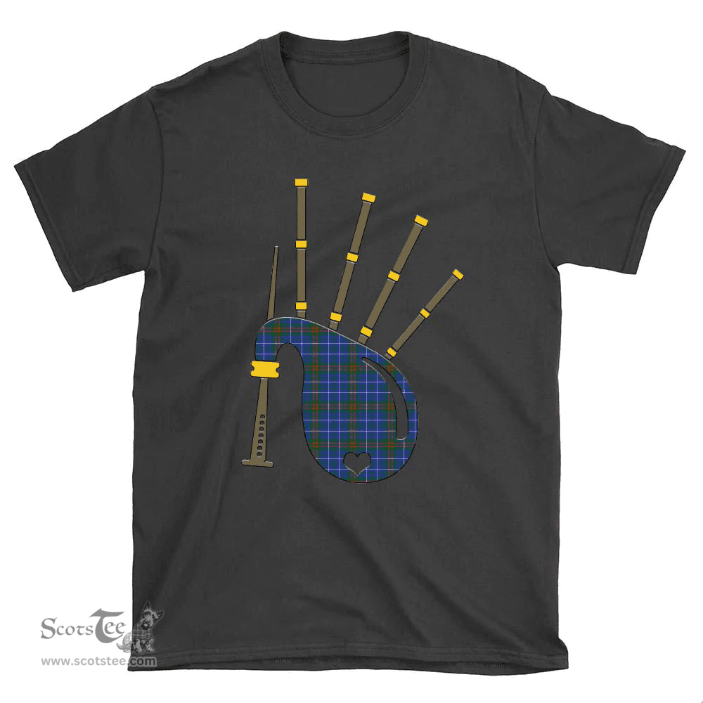 Scottish Edmonstone Clan Tartan T-Shirt 2D - Bagpipes Style Scottish Plaid Tartan Plaid