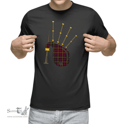Scottish Carnegie Modern Clan Tartan T-Shirt 2D - Bagpipes Style Scottish Plaid Tartan Plaid