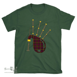 Scottish Carnegie Modern Clan Tartan T-Shirt 2D - Bagpipes Style Scottish Plaid Tartan Plaid