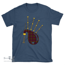 Scottish Carnegie Modern Clan Tartan T-Shirt 2D - Bagpipes Style Scottish Plaid Tartan Plaid