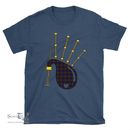 Scottish Durie Clan Tartan T-Shirt 2D - Bagpipes Style Scottish Plaid Tartan Plaid