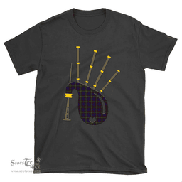 Scottish Durie Clan Tartan T-Shirt 2D - Bagpipes Style Scottish Plaid Tartan Plaid
