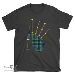 Scottish Gordon Old Ancient Clan Tartan T-Shirt 2D - Bagpipes Style Scottish Plaid Tartan Plaid